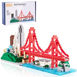 KLMEi San Francisco Golden Gate Bridge Architecture Skyline Collection Model Building Set for Adults, a Micro Blocks Mini Bricks Gift for Kids (1610 Pieces)