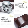 Laquest Men's Big Skull Buckle Leather Belt Metal Buckle Punk