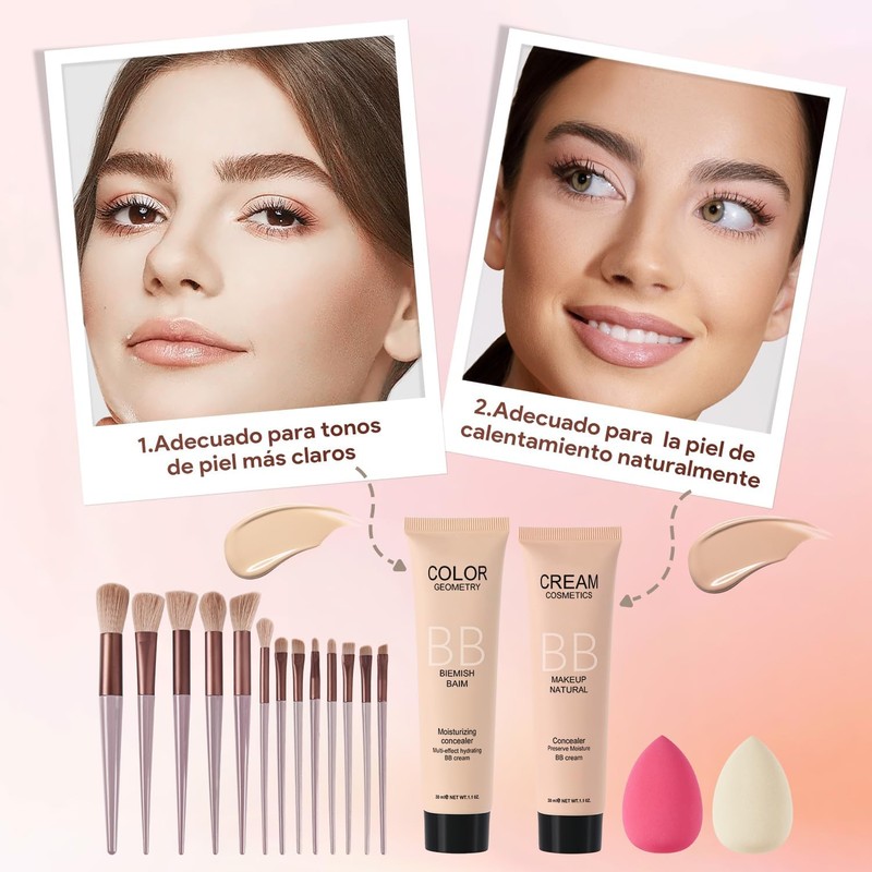 Kit de Maquillaje Profesional Completo para Mujer Principiante – Set