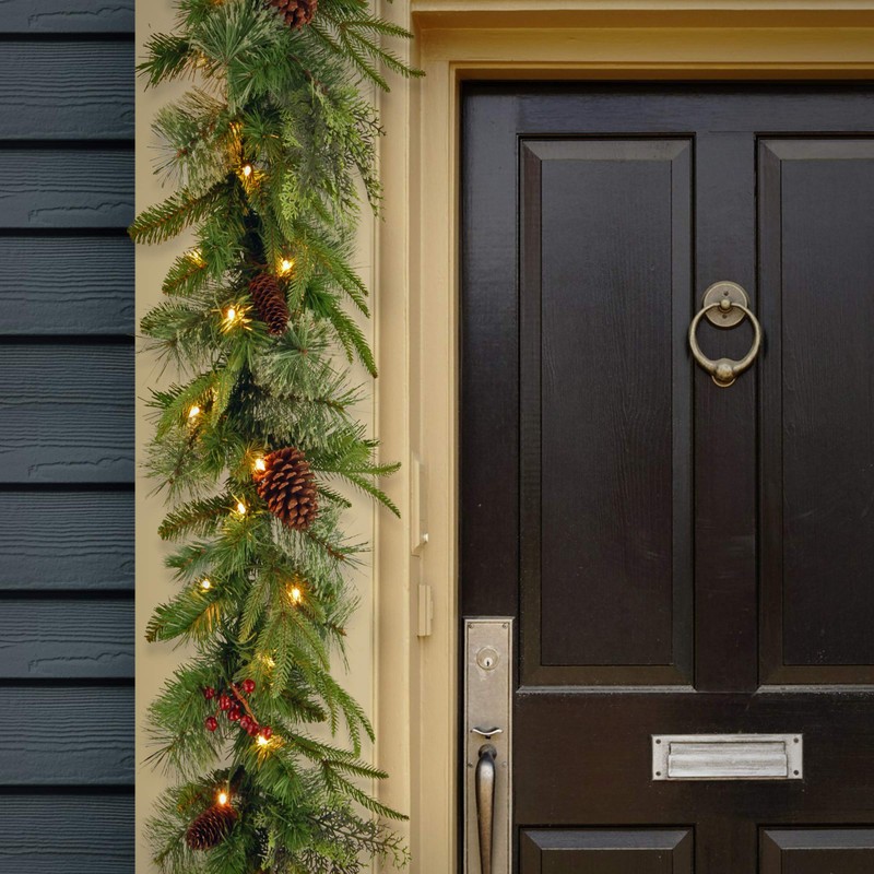 National Tree Company 9 ft Pre-Lit Colonial Fir, Artificial Christmas
