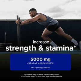 USN Micronised Creatine Powder 500g (79 Servings): Tropical Thunder flavour, 100% Pure Creatine Monohydrate Powder for Performance and Muscle Recovery, Suitable for Vegans