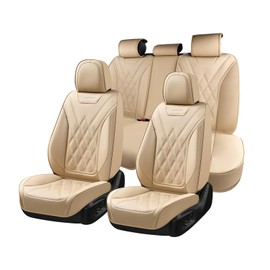 Coverado Car Seat Covers, Front Covers for Cars, Car Seat Cover Front Seats, Automotive Seat Cover, Waterproof, Leather Car Seat Cushion, Universal Interior Seat Protectors for Most Cars