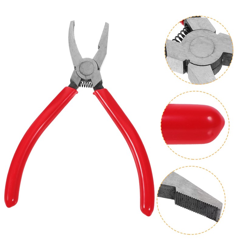 VILLFUL Heavy Duty Glass Breaking Pliers with Curved Jaw Precision