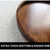 Acacia Wood Round Serving Tray, 13.8" Charcuterie Board with Rim,