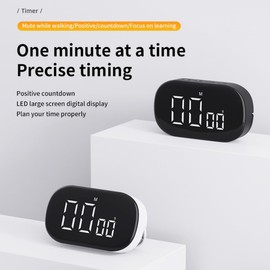 Magnetic Kitchen Timer for Cooking with Count Up Countdown, Digital Timer Battery Powered with Large Display, Desk Timer for Classroom, Teacher, Kids (Black)