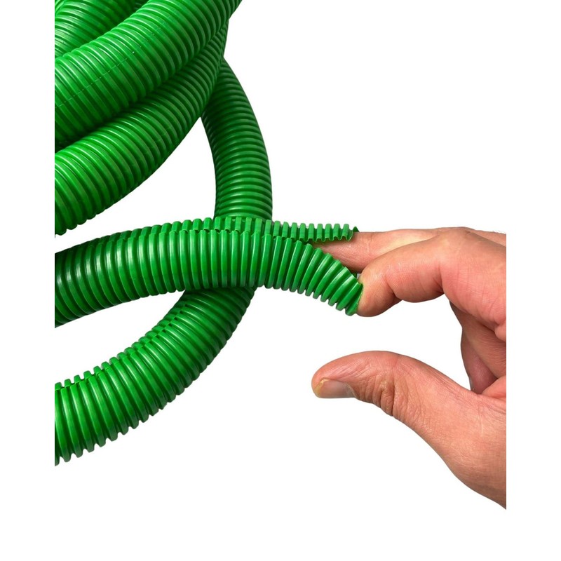 PE Green Corrugated Conduit Flexi Pipe Tube Split 23mm -