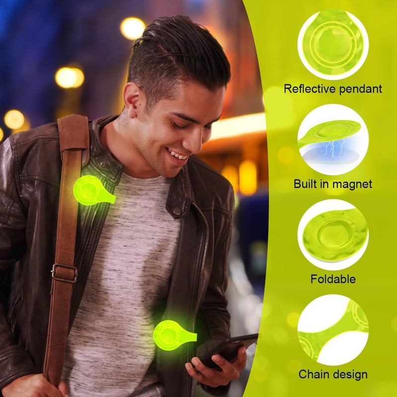 flintronic 6 PCS Reflective Magnetic Clips, Magnetic Reflector Clips, Night