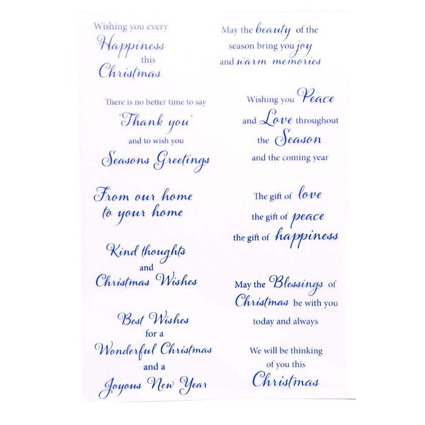 Arbuya Merry Christmas Happy New Year Happy Birthday Verses Phrase Rubber Stamps Clear Stamps for Christmas Card Making Decoration and DIY Scrapbooking Rubber Stamps for Crafts