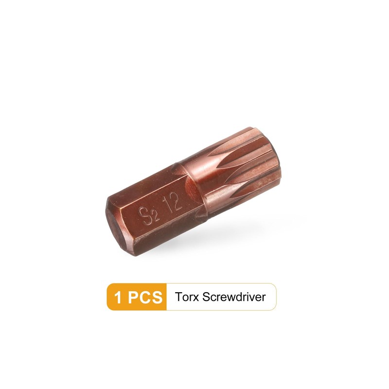 sourcing map M12 Torx Screwdriver Bit 10mm Hex Shank 30mm
