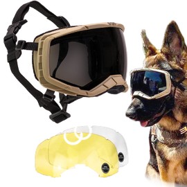 K9 Dog Goggles Tactical Protection Police Exceed Military Standards, Large (Army Brown)