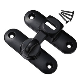 Hsrag Degree Flip Barn Door Lock, 90/180 Degree Sliding Door Lock Latch and Latches for Barn Door, Pocket Lock for Outdoor, Bathroom, Garage (Black)