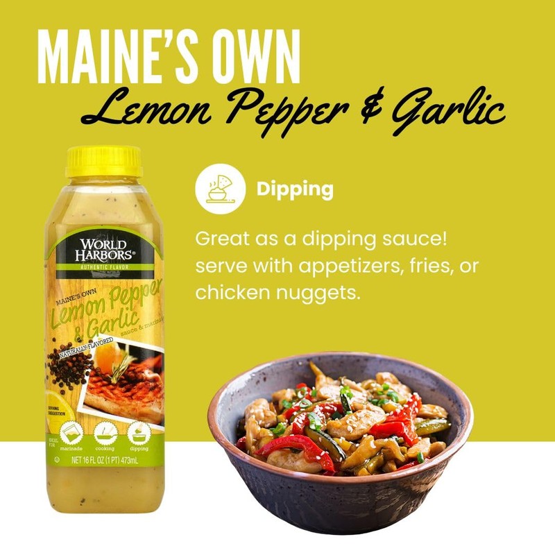 World Harbors Lemon Pepper Garlic Sauce & Marinade, Made in