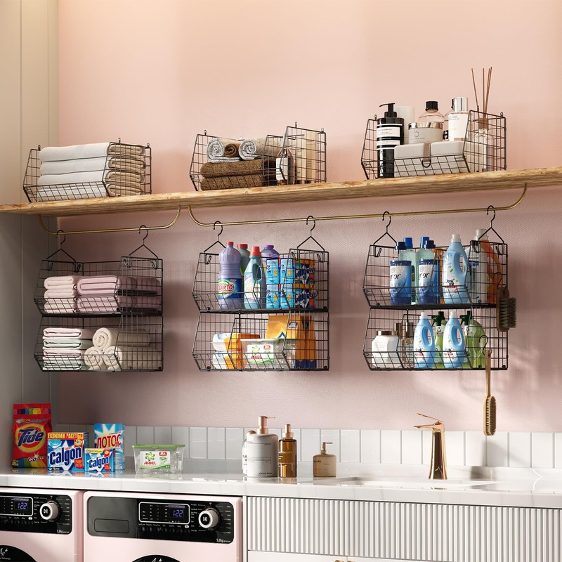 5 Tier Extra Large Closet Hanging Organizer with 5 Dividers,16.5"L