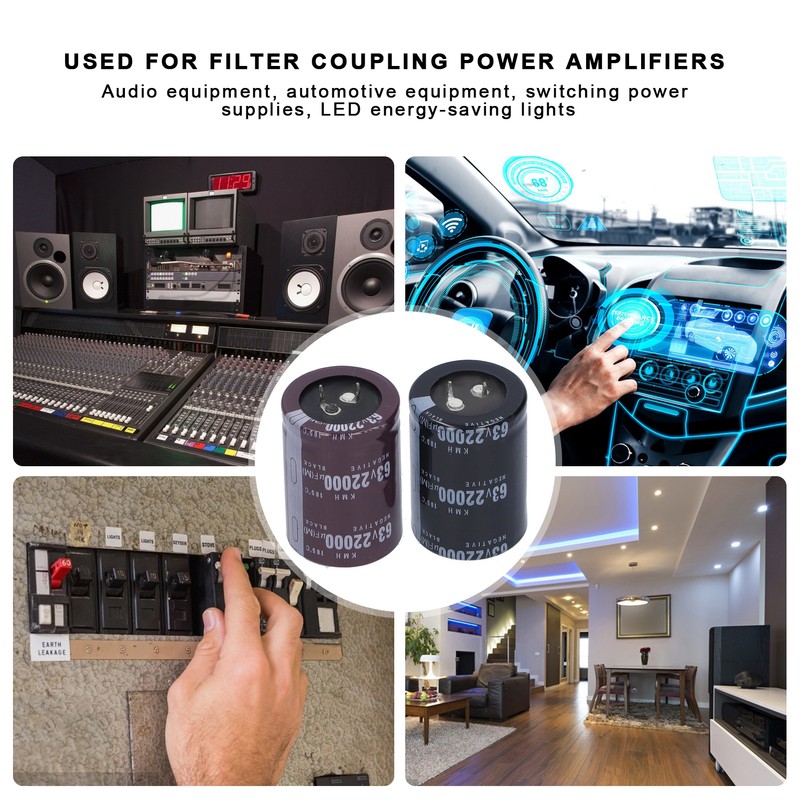 Electrolytic Capacitor 22000μF Aluminum Energy Storage Components 105℃ 35x50mm 63V