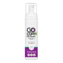 Go Care | Shampoo Espuma para Baño en Seco - Extracto de Aloe Vera y Aceite de Jazmín y Melissa - 100% Natural - 210ml - Ideal para Perros y Gatos