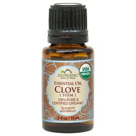 US Organic 100% Pure Clove Stem Essential Oil - USDA Certified Organic, Steam Distilled (15 ml)