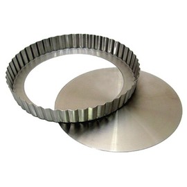 Suncraft PP-692 Patisiere Tart Shape, Corrugated Bottom, 7.1 inches (18 cm), Silver