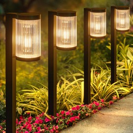 ELECLINK Solar Pathway Lights Outdoor, 4 Pack Upgraded Outdoor Solar Lights for Outside Super Bright Up to 12Hrs, IP65 Waterproof Solar Garden Lights for Yard Path Walkway Decor Landscape Lighting