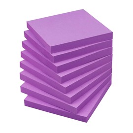Notas adhesivas 3x3 notas autoadhesivas de colores brillantes, 8 blocs, 80 hojas/bloc (morado)
