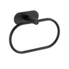 WENKO Turbo-Loc Orea Black Matt Towel Ring, No Drilling Required,
