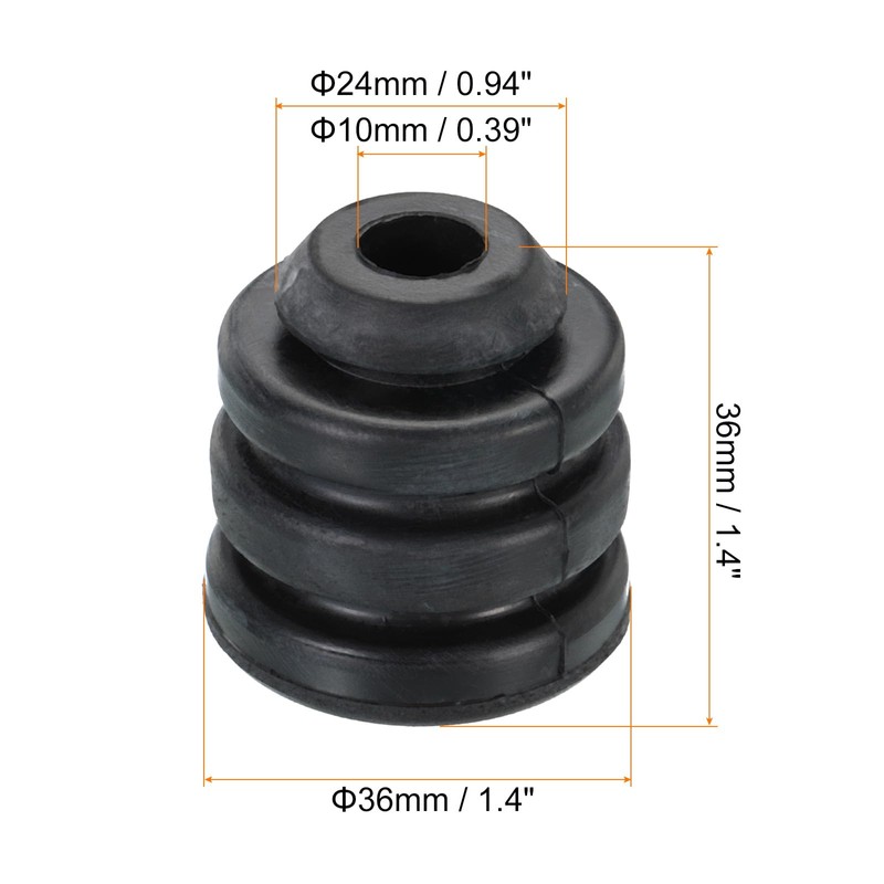 PATIKIL 1.4"x1.4" Refrigeration Compressor Rubber Mounting Feet, 3 Pack Foot