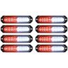 ASPL 8pcs Sync Feature Ultra Slim 12-LED Surface Mount Flashing