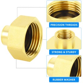 ERGAOBOY 6 Pcs 1/4 NPT X 3/4 GHT Female To Female Hose Bid Hex Adapter,fit For The Garden Spigot,Water,Air