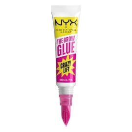 NYX PROFESSIONAL MAKEUP The Brow Glue Crazy Lift, Gel para laminación de cejas con 16 horas de fuerte fijación y peine de peinado incorporado - Gel pa
