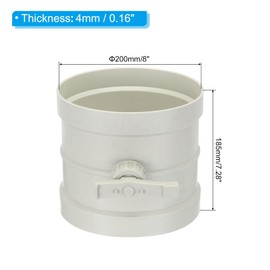 PATIKIL 8" HVAC Duct Manual Volume Damper, PP Adjustment Flame Retardant Airflow Backdraft Damper Control Valve for HVAC Air Balancing System, Beige