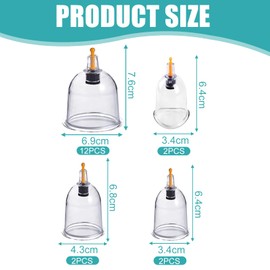 Schröpfgläser Set, 18 Schröpfbecher für Traditionelle Chinesische Therapie und Schröpfmassage, Schröpfset mit Vakuumpumpe und Verlängerungsrohr Schröpfglas Schröpfen Cupping Set (ohne Öl)