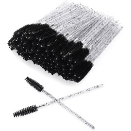 300 pinceles desechables para pestañas con diseño en espiral, varitas multicolores, kit aplicador de maquillaje portátil para extensiones de pestañas y cepillo de cejas (negro)