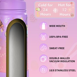 Mininoo Easter Gifts for Kids-16oz Kids Water Bottle for Easter Basket Stuffers, Cute Bunny & Egg Design