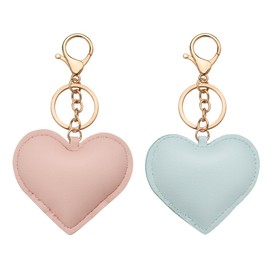 2Pcs Leather Heart Keychain Charm for Women Girls Heart Charm for Purse Bag Accessories for Women Girls Heart Key Chain Charm for Backpack Keychain Decorations for Women Girls
