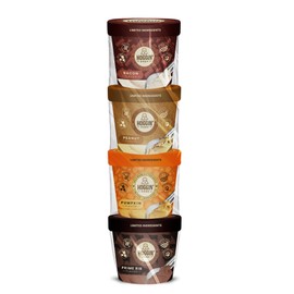 Puppy Cake Dog Ice Cream Mix - Just Add Water and Freeze, Gifts for Dogs, No Sugar Added Hoggin' Dogs Ice Cream Mix, 4 Pack Pumpkin, Bacon, Prime Rib and Peanut Flavors, 2.32 oz x 4, Made in USA
