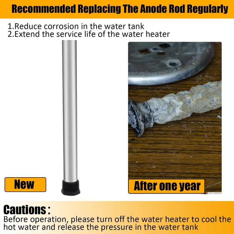 6 Pack RV Water Heater Anode Rod with Flush Wand