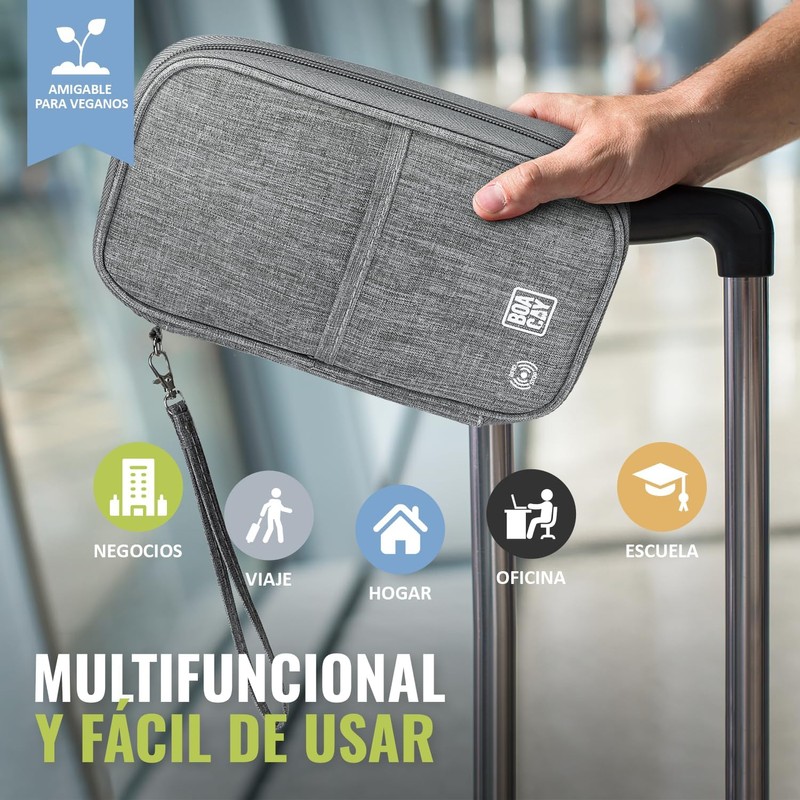 BOACAY Portadocumentos de Viaje Familiar con RFID, Cartera de Mujer