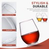 BETTERFUN Stemless Tritan-Plastic Red White Wine Glasses Set of 4-16