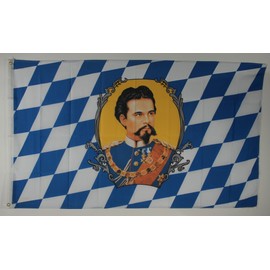 Flaggenking flag Ludwig the Bavarian, weatherproof, 150 x 90 x 1 cm, multicoloured, 16355