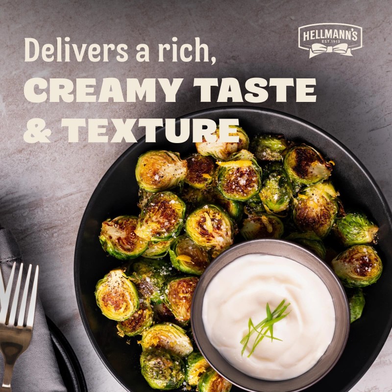 Hellmann's Real Mayonnaise Jar, Condiment For Sandwiches, Salads, Mayo