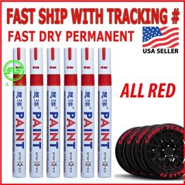 SNS 3pcs RED Paint Pen Markers Waterproof Permanent Car Tire Lettering Rubber Letter - 3pcs Red