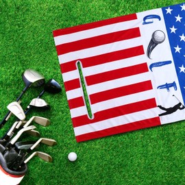 QIULIBMH Golf Cart Seat Covers 100% Microfiber American Flag Golf Cart Seat Towel Blanket Fits Most Golf Cart Seat Golf Cart Accessories 51''x 31'' (American Flag)