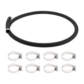 X AUTOHAUX 5/8" Fuel Line Kit 4.49ft Vacuum Hose Automotive Fuel Hose with 8 Clamps