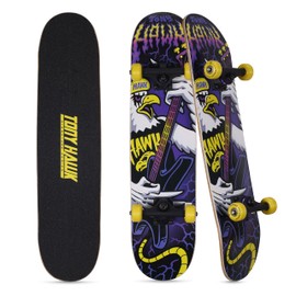 Tony Hawk 31 inch Skateboard, Tony Hawk Signature Series 1, 9-ply Maple Deck Skateboard for Cruising, Carving, Tricks and Downhill, Heavy Metal