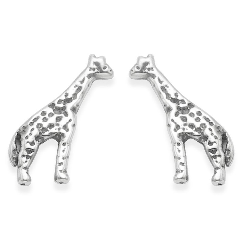 Heather Needham Sterling Silver Giraffe Earrings - SIZE: 11mm x