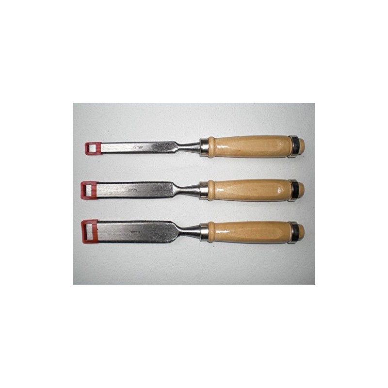 Wood Chisel Set 3-Piece with Wood Chisels, Bevelled-Edge Chisel Bevelled-Edge
