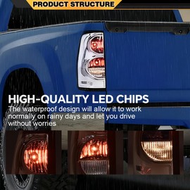 CNNELL Tail Lights Assembly Rear Lights Tail Lamp Compatible with Chevy Silverado Pickup 2003 2004 2005 2006 Driver & Passenger Side w/harness Clear Lens Chrome Housing GM2800174 GM2801174