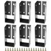 Kinchoix 6 Pcs Concealed Joist Hanger 2x4'' Outdoor Concealed-Flange Light Joist Brackets Concealed Face Mount Joist Hanger Fit Standard 2x4 Wood Beam Fence (Actual: 1.5 x3.5")
