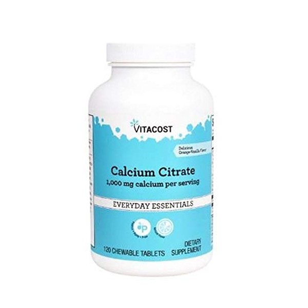 Vitacost Calcium Citrate with Vitamin D3 & Magnesium -- 1,000 mg - 120 Chewable Tablets