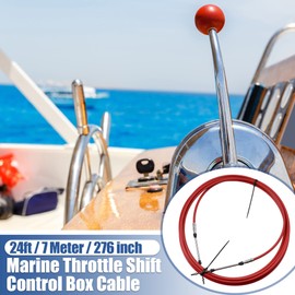 Motoforti 1pcs 24ft 7 Meter 276 Inch Marine Type 3300 / 33C Throttle Shift Remote Control Box Cable for Yamaha Outboard Engine Boat Motor Steering System Red