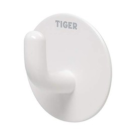 Tiger Rondo Hook, Stainless Steel, White, Easy to Assemble by Gluing
